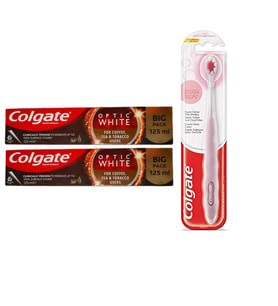 Colgate Optic White Kahve Çay ve Tütün Kullanıcıları Macunu 125Ml+Foamsoft Diş Eti Masajı Fırça 2+1 Adet