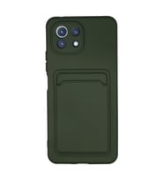 Xiaomi Mi 11 Kılıf Kelvin Kartvizitli Silikon - Koyu Yeşil