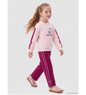 LCW Kids Pembe Hello Kitty Baskılı Kız Çocuk Eşofman Takım