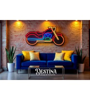 Destina Ahşap Chopper Temalı Neon Led Tablo-Neon Led -90cm*45cm