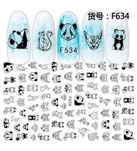 Adanil Polygon Çizimli Hayvanlar Panda Tilki tavşan Sticker F634