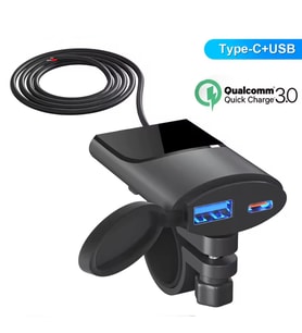 Motosiklet Type C ve Usb soketli hızlı Şarj