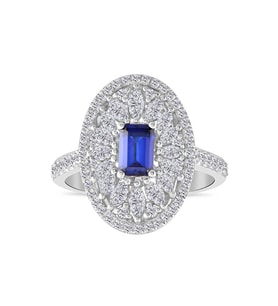 1.75 Karat Laboratuvar Pırlanta Safir Yüzük - HRD Sertifikalı