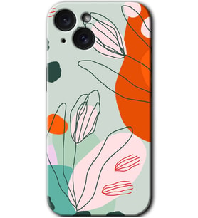 İphone 15 Kılıf HD Desen Baskılı Kılıf - Vektör Çiçekler