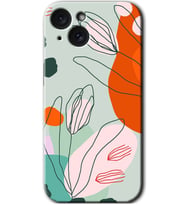İphone 15 Kılıf HD Desen Baskılı Kılıf - Vektör Çiçekler