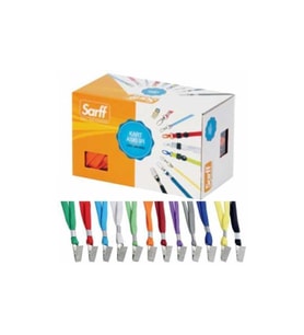 Sarff Kart Askı İpi Metal Klipsli Siyah 50 Li (1 Paket 50 Adet)