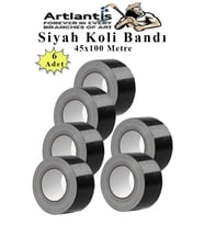 Siyah Koli Bantı 100 Metre 6 Adet 45mm x 100 Metre Renkli Koli Bandı Extra Güçlü Formül Akrilik Koli Bandı