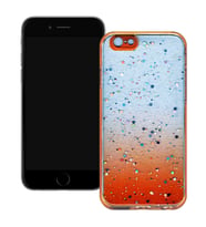Apple iPhone 6 Simli Şeffaf Sert Slikon Kılıf (Turuncu)
