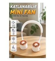 Katlanabilir USB Şarjlı Mini Boyun Fanı 3 Kademeli Sessiz Taşınabilir