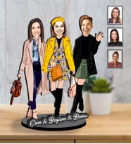 Kişiye Özel Bride To Be Bekarlığa Veda Karikatürlü İki Katmanlı Biblo Mod2-Eco