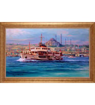 EV İŞYERİ OFİS İÇİN ALTIN ÇERÇEVELİ PASPARTULU TABLO VB709