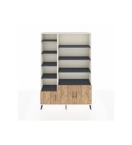 Arges Dolap 10 Raflı 3 Kapaklı 132x30x195 Aytaşı-Çam/Antrasit