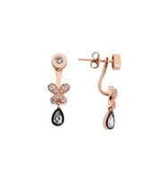 Kelebek Piercing Gümüş Küpe  GMS589 (Çok Renkli)