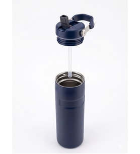 Pipetli ve Kulplu Paslanmaz Çelik Termos - 480 mL Mug Siyah
