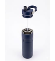Pipetli ve Kulplu Paslanmaz Çelik Termos - 480 mL Mug Siyah