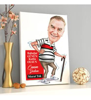 Ruhu Genç Babam Karikatürlü Kanvas Tablo