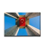 Şehitlik Türk Bayrağı Kanvas Tablo ABY116