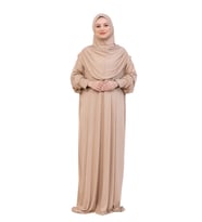 Tek Parça Namaz Elbisesi Seti, Viskon Yumuşak Tesettür Abaya, Rahat Hazır Şal Başörtüsü Takım
