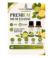 Premium Mum Esansı 5 cc 2'li Set - Bergamot, Limon - Soya Wax, Parafin, Jel Wax ve Bal Mumu Uyumlu BKFAB2BGLM5
