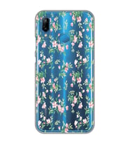 Huawei P20 Lite Uyumlu Çiçek Desenli Şeffaf Telefon Kılıfı