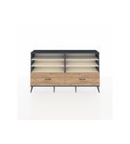 Arges Konsol 6 Raflı 2 Çekmeceli  176x30x99 Antrasit-Aytaşı/Çam