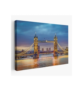 Londra Köprüsü  Gece Manzara Tablosu-6638