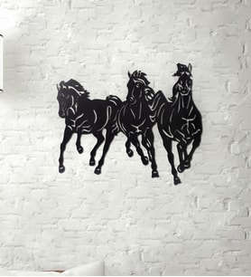 Gowpenart 3'lü At Ev&Ofis Metal Duvar Tablosu