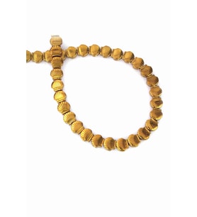 Hematit Doğal Taş Parlak Gold Deniz Tarağı Kesim 8mm Dizi [AA]