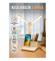 Kısılabilir LED Masa Lambası Kalemlik ve Telefon Standlı Ayarlanabilir Okuma Işığı