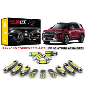 Sanyong Torres (2023-2025) LED İç Aydınlatma Ampul Seti FEMEX Parlak Beyaz