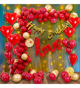 LOVE FOLYO KALP HAPPY BIRTHDAY PARTİ BALON SET