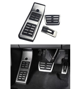 Audi A4 B9 A5 F5 2016-2023 Uyumlu Geçme Otomatik Pedal Seti 3 Parça Siyah Krom