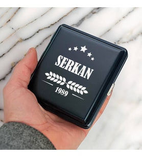 Gravürlü İsme Özel Elit Siyah Sigara Tabakası