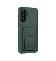 Galaxy A17 Kılıf Kartlıklı TPU Bikart Kılıf (Koyu Yeşil)