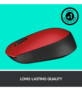 Logitech M171 Kablosuz Mouse Kırmızı USB 12 Ay Pil Ömrü