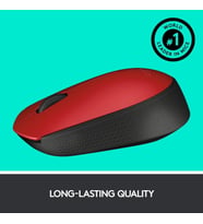 Logitech M171 Kablosuz Mouse Kırmızı USB 12 Ay Pil Ömrü