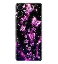 Samsung Galaxy A06 Kılıf Boutique Baskılı Resimli Pembe Neon Kelebekler Pcode -100
