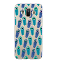 PrintiFy Samsung Galaxy J7 Duo ile Uyumlu 1mm Slim Fit Nazar Boncuğu 4 Baskılı Şeffaf  Kılıf