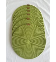 Yuvarlak Supla Amerikan Servis Sofra Altlığı, Masa Dekoru Fıstık Yeşili 33cm 6lı