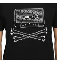 Bant Giyim - 90's Kaset Grunge Punk Rock Beyaz Erkek T-shirt Tişört (Siyah)