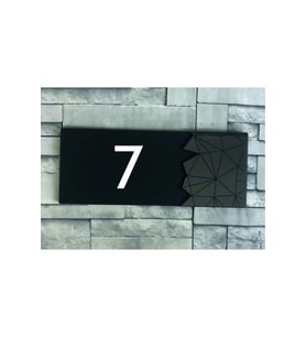 Dekoratif Aynalı Füme Kapı Numarası - 7