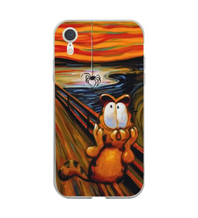 Iphone XR Uyumlu Garfield Tasarımlı Şeffaf Telefon Kılıfı