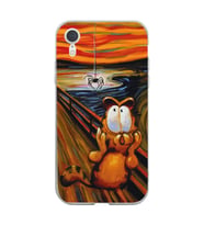 Iphone XR Uyumlu Garfield Tasarımlı Şeffaf Telefon Kılıfı