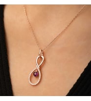 Gümüş Rose Sonsuz Kalp Kolye