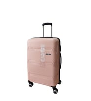 Hotowa Gold PP Valiz 8011 Pembe Bej TSA Kilitli Orta Boy
