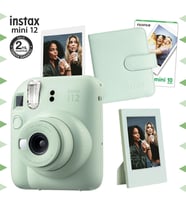 Instax mini 12 Yeşil Fotoğraf Makinesi-10'lu Film-Çerçeve ve Kare Albüm Seti