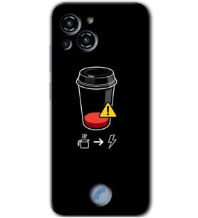 Reeder S23 Pro Max Kılıf HD Desen Baskılı Arka Kapak - Coffee Battery