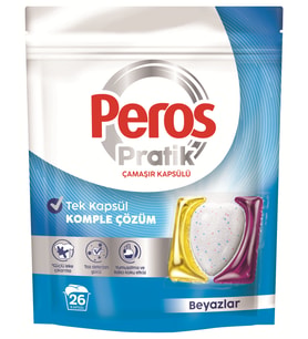 Peros Pratik Çamaşır Deterjanı Kapsülü 26 Adet Beyazlar