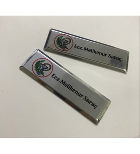 Yaka Isimlik Altın Dikdörtgen 5 adet