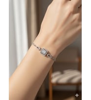 925 Ayar Papatya Silver baget taşlı tasarım ital bileklik.rose.gold.rodaj